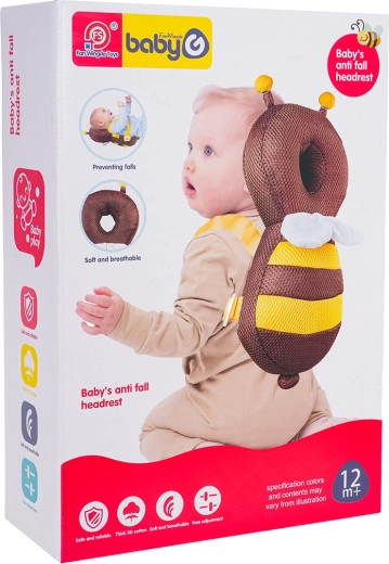 Beschermend hoofdkussentje voor kinderen in bijendesign