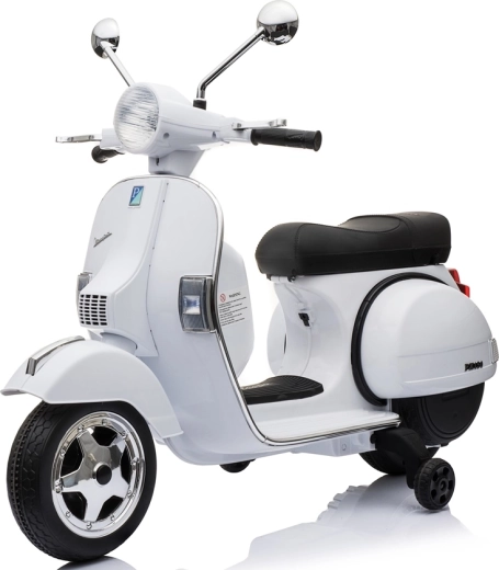 Kinder elektrische scooter Vespa PX150 wit