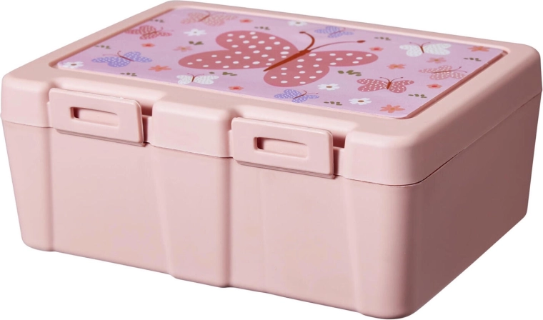 Kinder-lunchbox met vakje en bestek 18 × 13,5 × 7,5 cm - 1 stuk