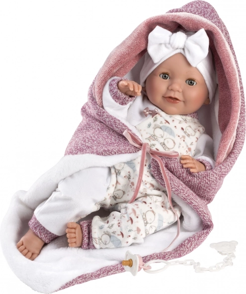 Llorens New Born knipperende realistische babypop met geluiden 42 cm