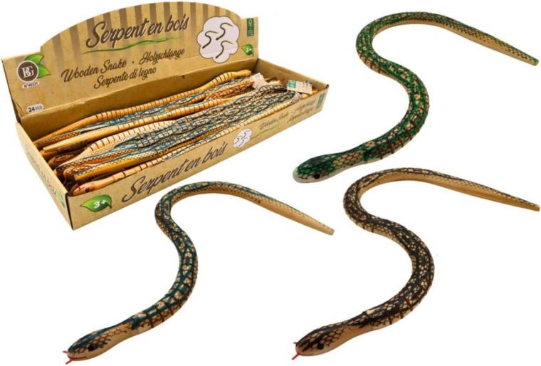 Houten gelede slang 50 cm - 1 stuk
