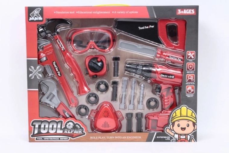Kinder gereedschapset met boormachine op batterijen