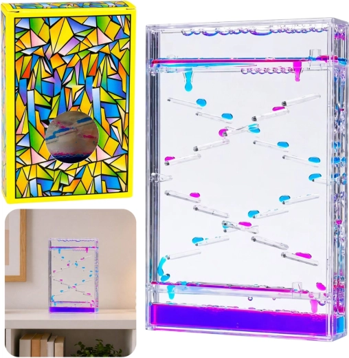 Vloeibare zandloper met gekleurde druppels – decoratieve ontspanningstimer