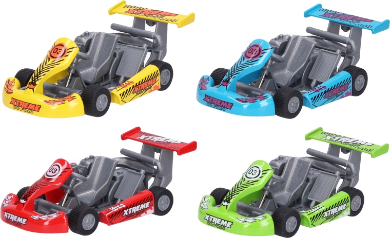 Metalen terugtrek-kart 13 cm - 1 stuk