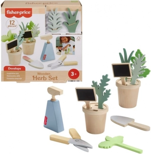 Houten set Kleine tuinier - planten en gereedschap
