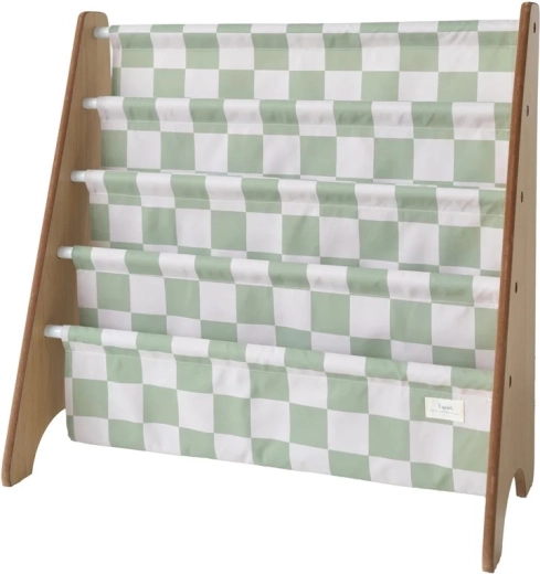 3 Sprouts boekenrek recycled checkerboard groen