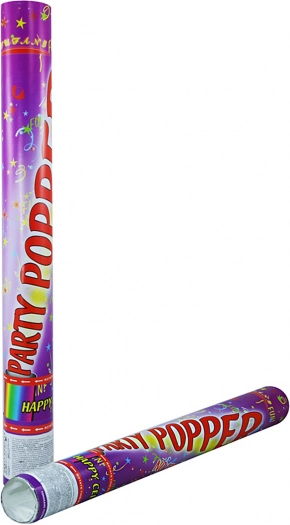 Afschietconfetti in een buis van 50 cm