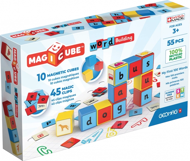 Geomag Magicube Words educatieve magnetische bouwset 55 stukjes