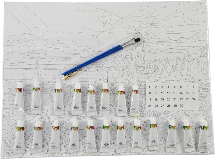 Schilderen op nummers met frame 40 × 50 cm – piratenschip