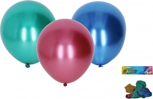 Opblaasbare ballonnen 25 cm, set van 5 stuks, chroom