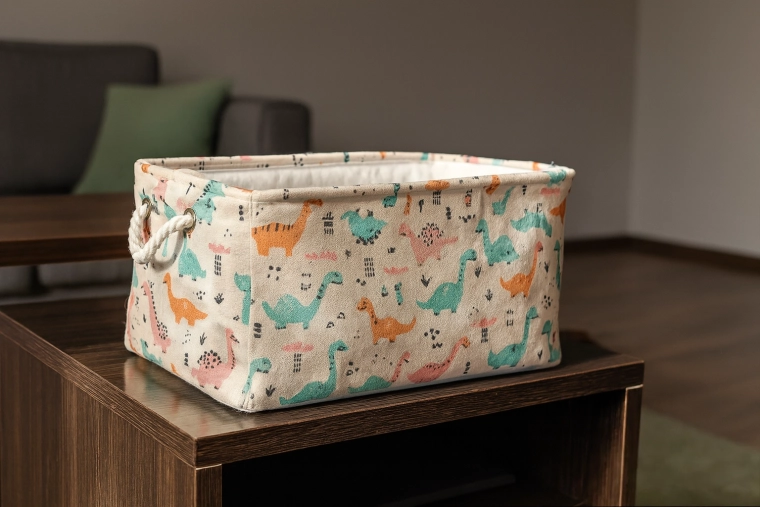 Textiele speelgoedmand met dinosaurussen 30 × 40 × 21 cm