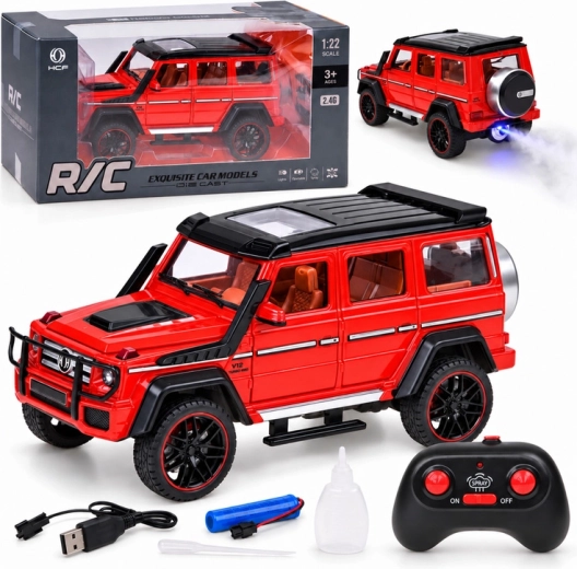 Op afstand bestuurbare auto Brabus G800 met metalen carrosserie, ledverlichting en rookeffect