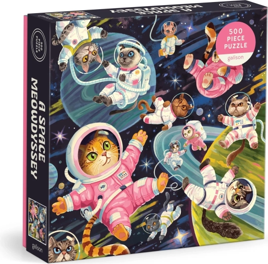 Vierkante puzzel Galison Ruimtelijke kattenodyssee 500 stukjes