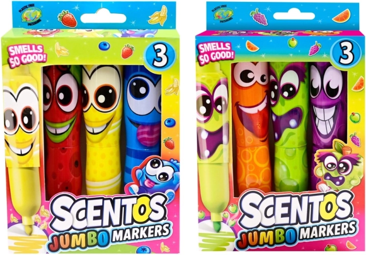 Geurende stiften Scentos Jumbo Funny Face 3 stuks