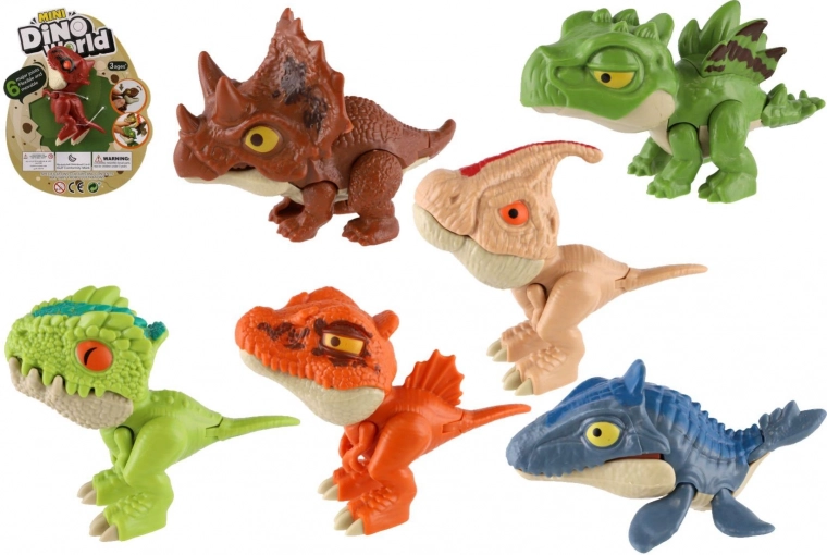 bijtende dinosaurus mini 8 cm – plastic figuurtje op kaart
