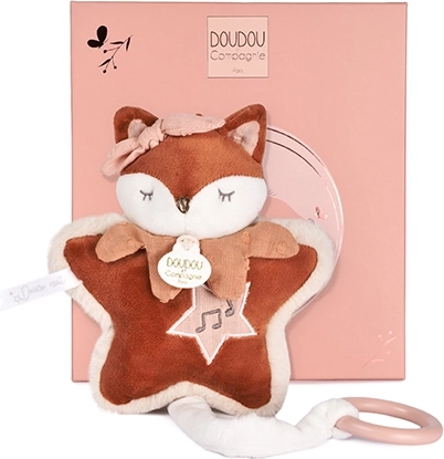 Doudou cadeauset: pluche vos Mina met muziekdoosje 16 cm