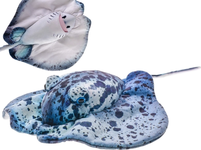 Pluchen pijlstaartrog 55 cm blauw