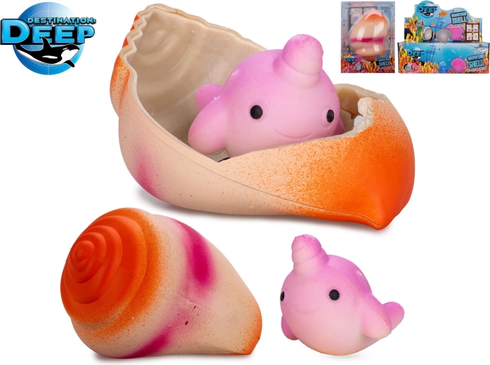 Destination Deep uitkomend zee diertje in schelp