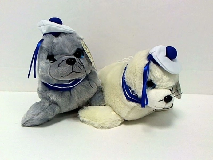 Pluchen zeehond in outfit met geluid 32 cm