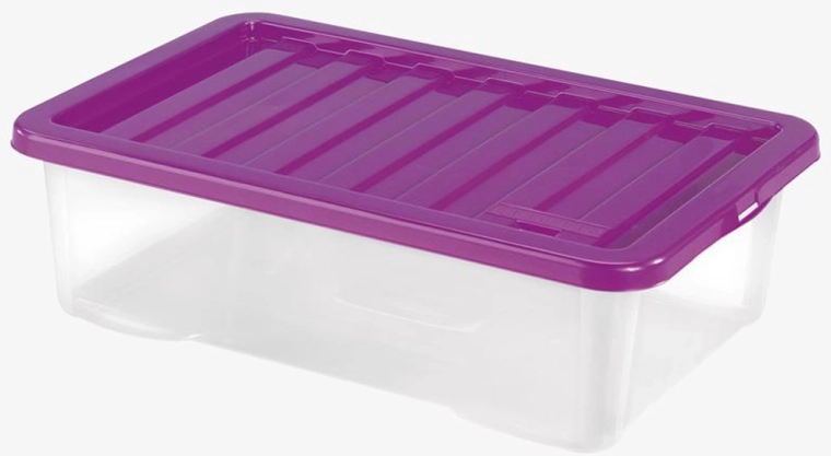 Kunststof opbergbox met deksel HEIDRUN Quasar 30 l