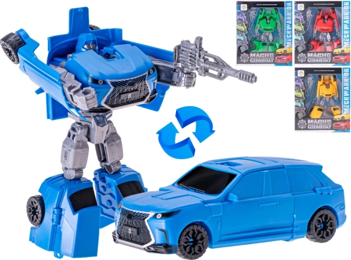 Transformerende auto robot 14,5 cm met wapen