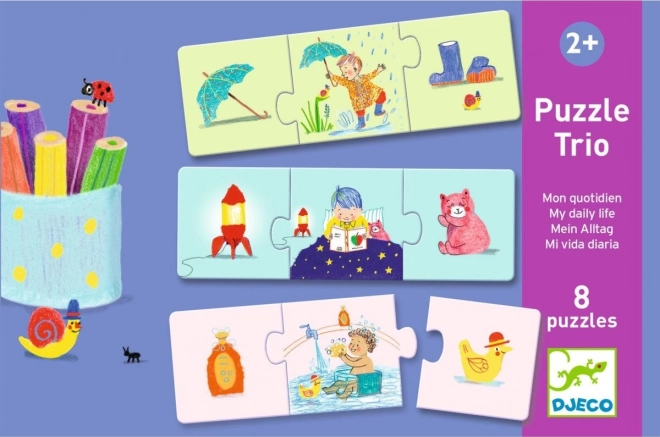 Djeco Puzzle Trio mijn dag 8×3 stukjes