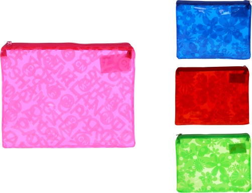 documentenmap met ritssluiting met bloemenpatroon 16 × 20,5 cm