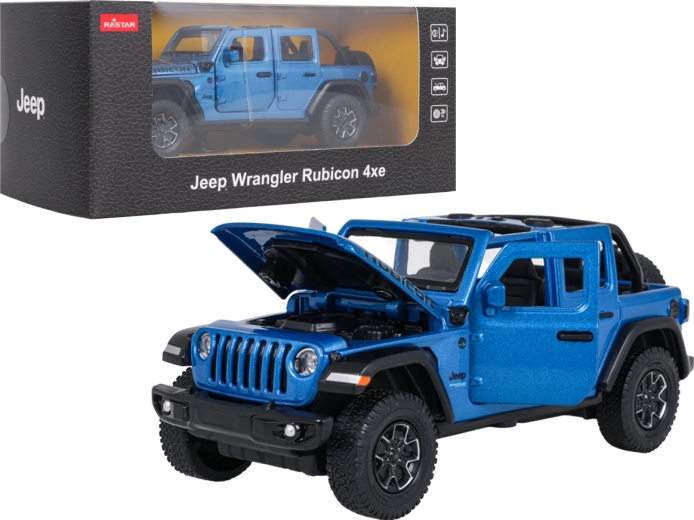Metalen model Jeep Wrangler Rubicon RASTAR 1:32 – Blauw