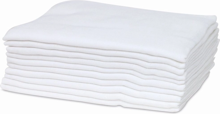 FreeON Bubaba stoffen luiers 80 × 80 cm wit (10 stuks)