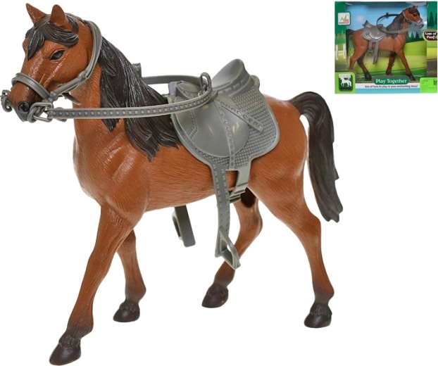 Paard met zadel 28 cm – realistische figuur voor kinderen