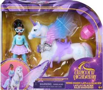 Unicorn Academy Magie van vleugels Layla en eenhoorn Glacier met accessoires