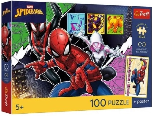 Kinderpuzzel Premium Plus Kids heldhaftige spin 100 stukjes