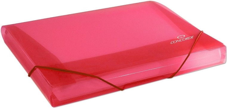 Documentenmappen met elastiek A4, transparant rood