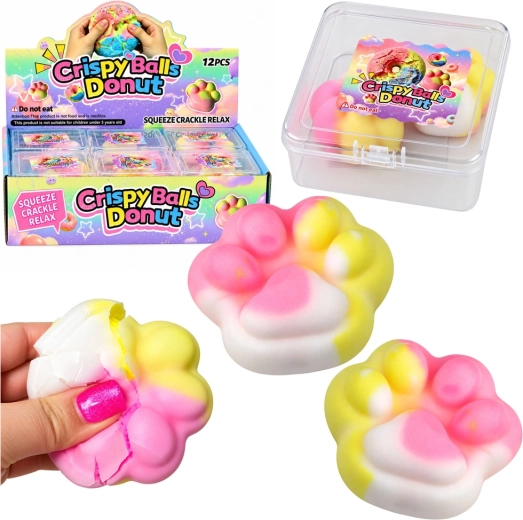 Sensorische knijpbare kattenpootjes in pastelkleuren - 2 stuks