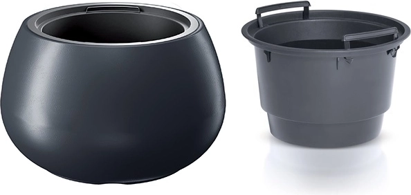 Bloempot met inzet HEOS 43,6 cm antraciet