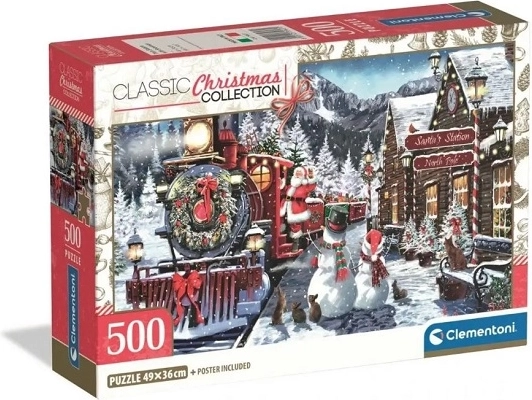 Clementoni Christmas Collection puzzel 500 stukjes treinstation