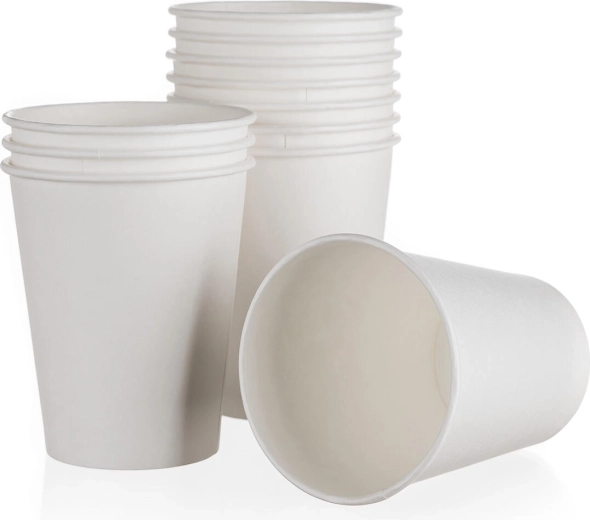 Papieren bekers 200 ml wit 12 stuks