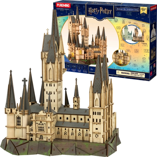 Puremind Harry Potter houten 3D-puzzel – Astronomietoren van Zweinstein (DIY)