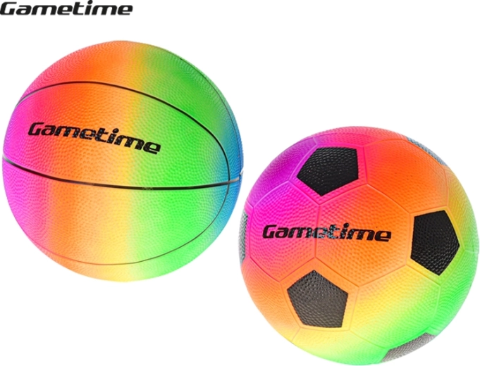 GAMETIME regenboogbal 23 cm – basketbal of voetbal