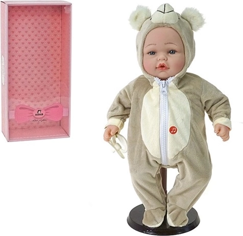 Pratende baby pop Bobas 40 cm in berenoverall