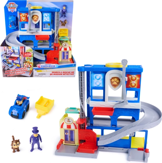 Paw Patrol Search & Rescue – Pup Squad HQ met figuren Chase en burgemeester Humdinger