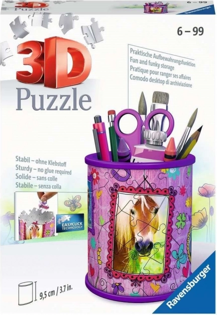 RAVENSBURGER 3D-puzzel pennenhouder – paard, 57 stukjes