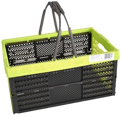 Opvouwbaar winkelmandje met 2 handvatten 16 l, 40 × 27 × 20 cm - mix van kleuren