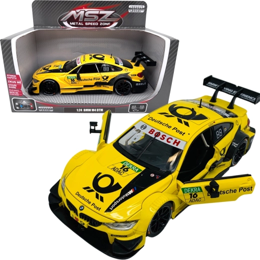 Metalen model BMW M4 DTM 1:24 geel