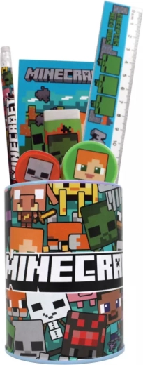 Minecraft-schrijvenset in metalen standaard - 7 stuks