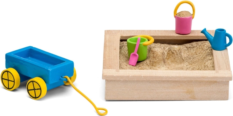 Lundby accessoires voor het poppenhuis – zandbak met speelgoedset