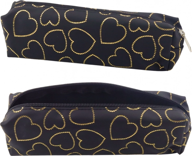 Zwarte etui met gouden hartjes