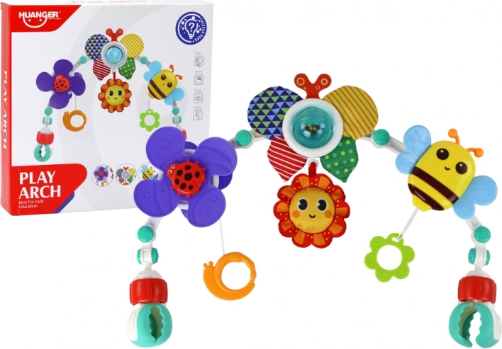 Boog met houder voor ledikant en kinderwagen met speelgoed Vlinder en Bij