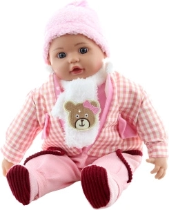 Babypop meisje met beertje en sjaal 50 cm