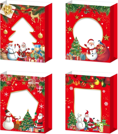 Cadeautas L – kerstmotief